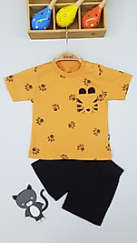 NAZAR PATİ BASKILI BEBEK TAKIM TURUNCU 9-24 AY