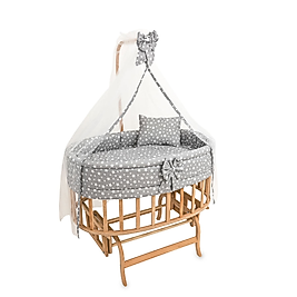 AMEDAN ANNE YANI AHŞAP BEŞİK 2 KADEMELİ ( GRİ)