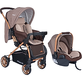 PRAVA DREAM PUSETLİ BEBEK ARABASI (GOLD-KAHVE) - ÇİFT YÖNLÜ KULLANIM