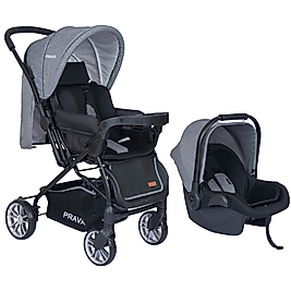 PRAVA DREAM PUSETLİ BEBEK ARABASI (SİYAH-GRİ) - ÇİFT YÖNLÜ KULLANIM