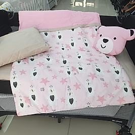 AYICIK MODEL LÜX 5 PARÇA PARK YATAK UYKU SETİ (MAVİ)