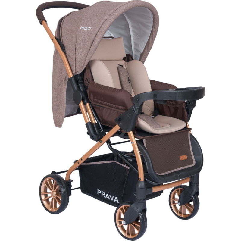 PRAVA DREAM BEBEK ARABASI (GOLD-KAHVE) - ÇİFT YÖNLÜ KULLANIM