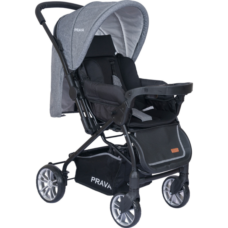 PRAVA DREAM BEBEK ARABASI (SİYAH-GRİ) - ÇİFT YÖNLÜ KULLANIM