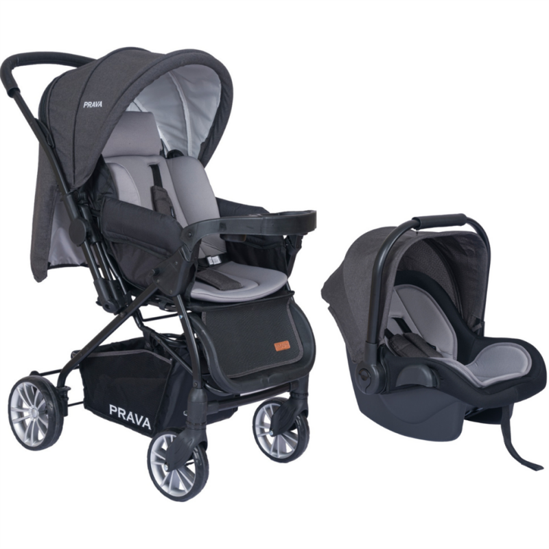 PRAVA DREAM PUSETLİ BEBEK ARABASI (SİYAH-ANTRASİT) - ÇİFT YÖNLÜ KULLANIM