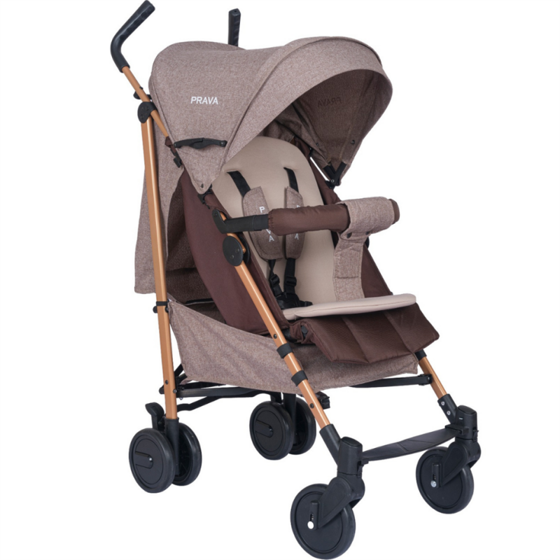 PRAVA LÜX ALÜMİNYUM BASTON BEBEK ARABASI (KAHVE) - HAFİF VE ZARİF TASARIM