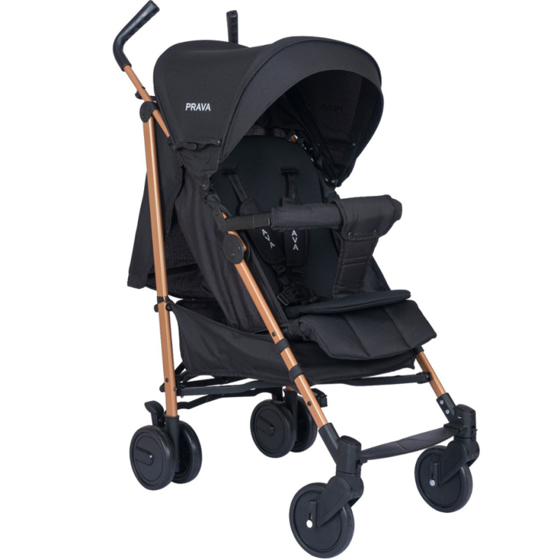 PRAVA LÜX ALÜMİNYUM BASTON BEBEK ARABASI (SİYAH) - HAFİF VE MODERN TASARIM