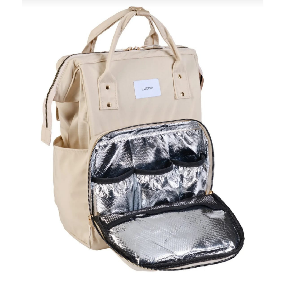 LİTTLE BABY  LUCINA  MODEL LÜX ANNE BEBEK BAKIM ÇANTASI ( KREM )