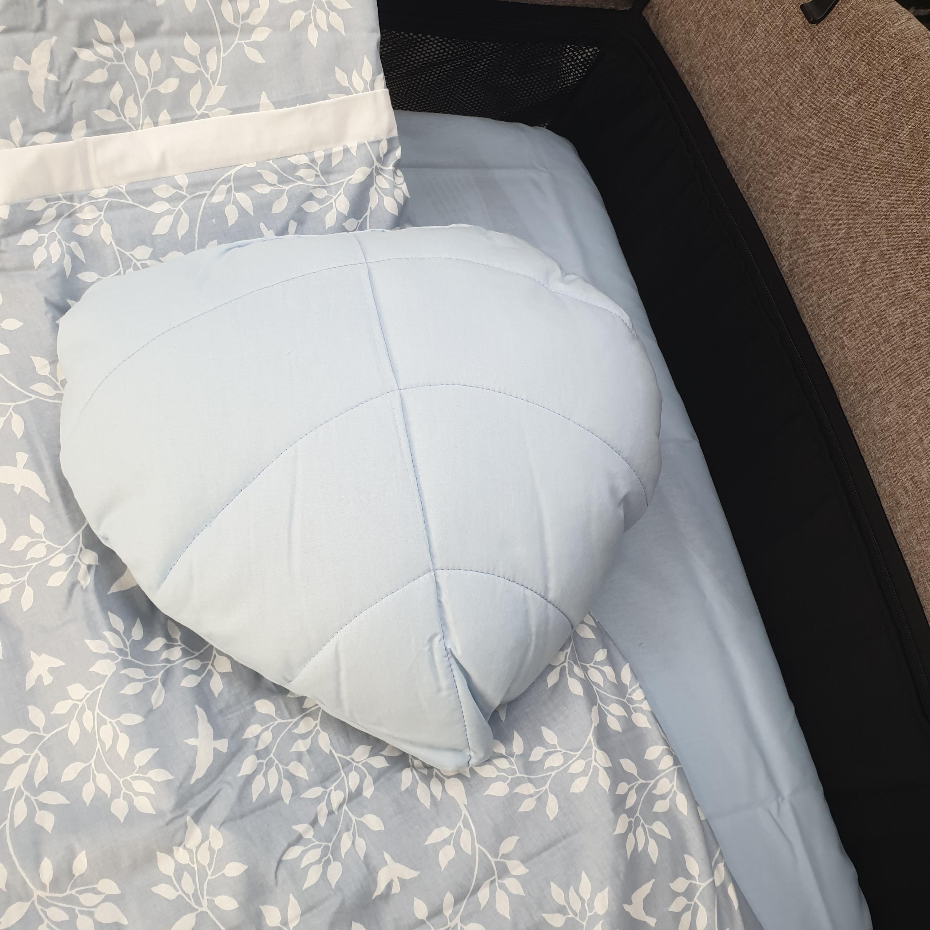 YAPRAK MODEL LÜX 5 PARÇA PARK YATAK UYKU SETİ (MAVİ)