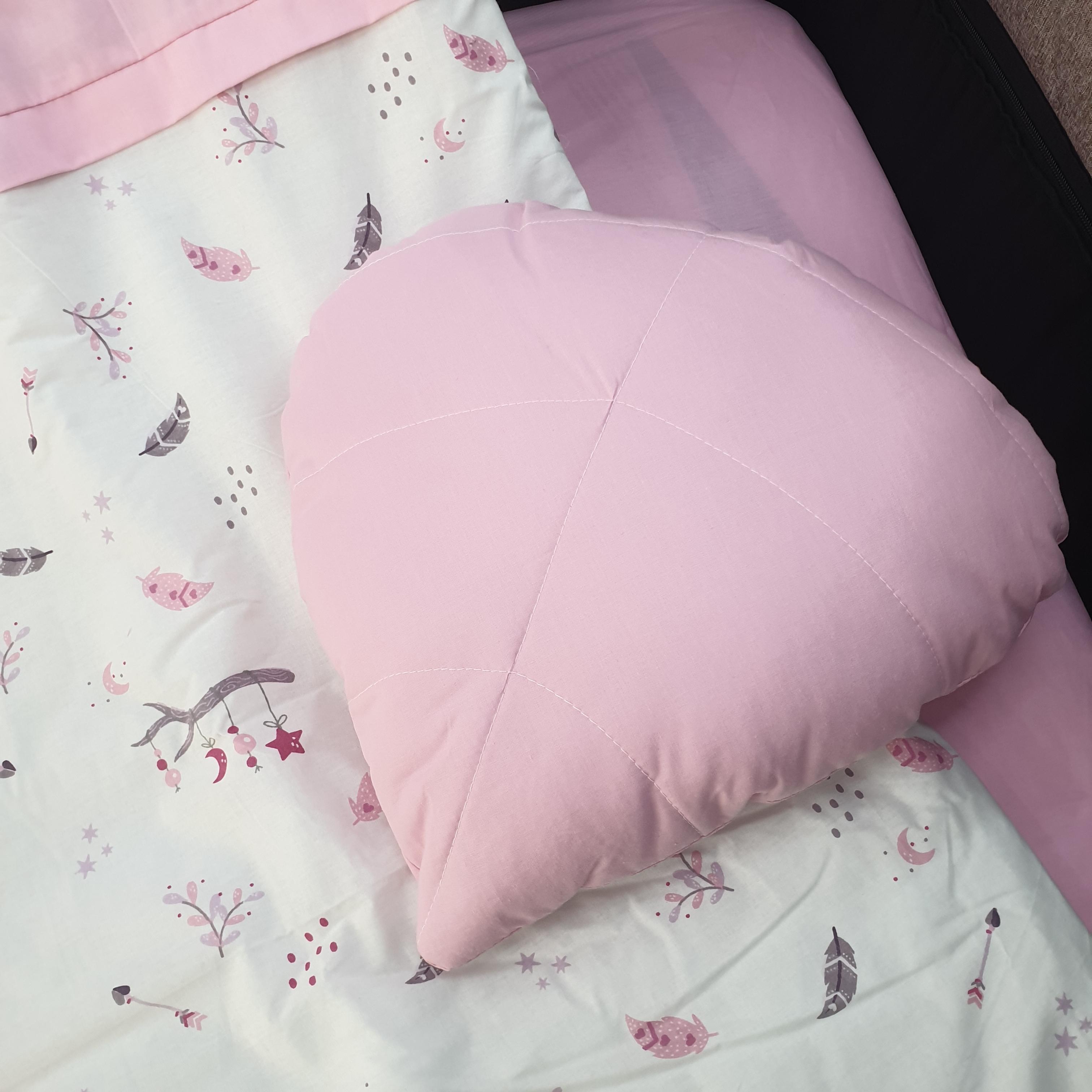 YAPRAK MODEL LÜX 5 PARÇA PARK YATAK UYKU SETİ (PEMBE)