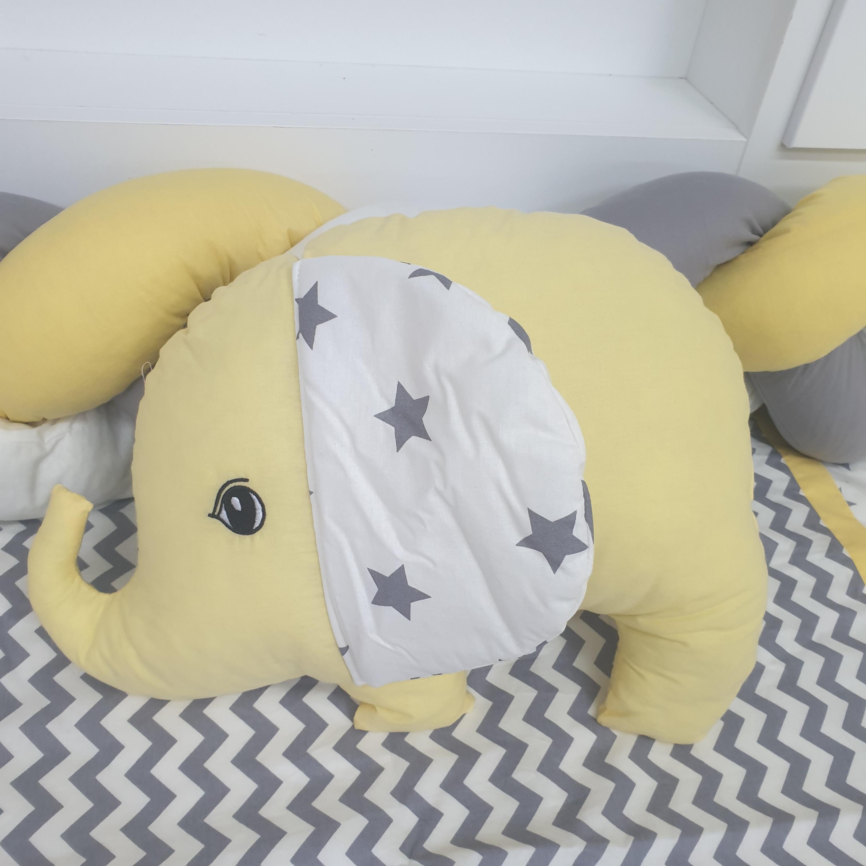 YILDIZLI FİL MODEL LÜX MONTESSORİ UYKU SETİ (SARI)