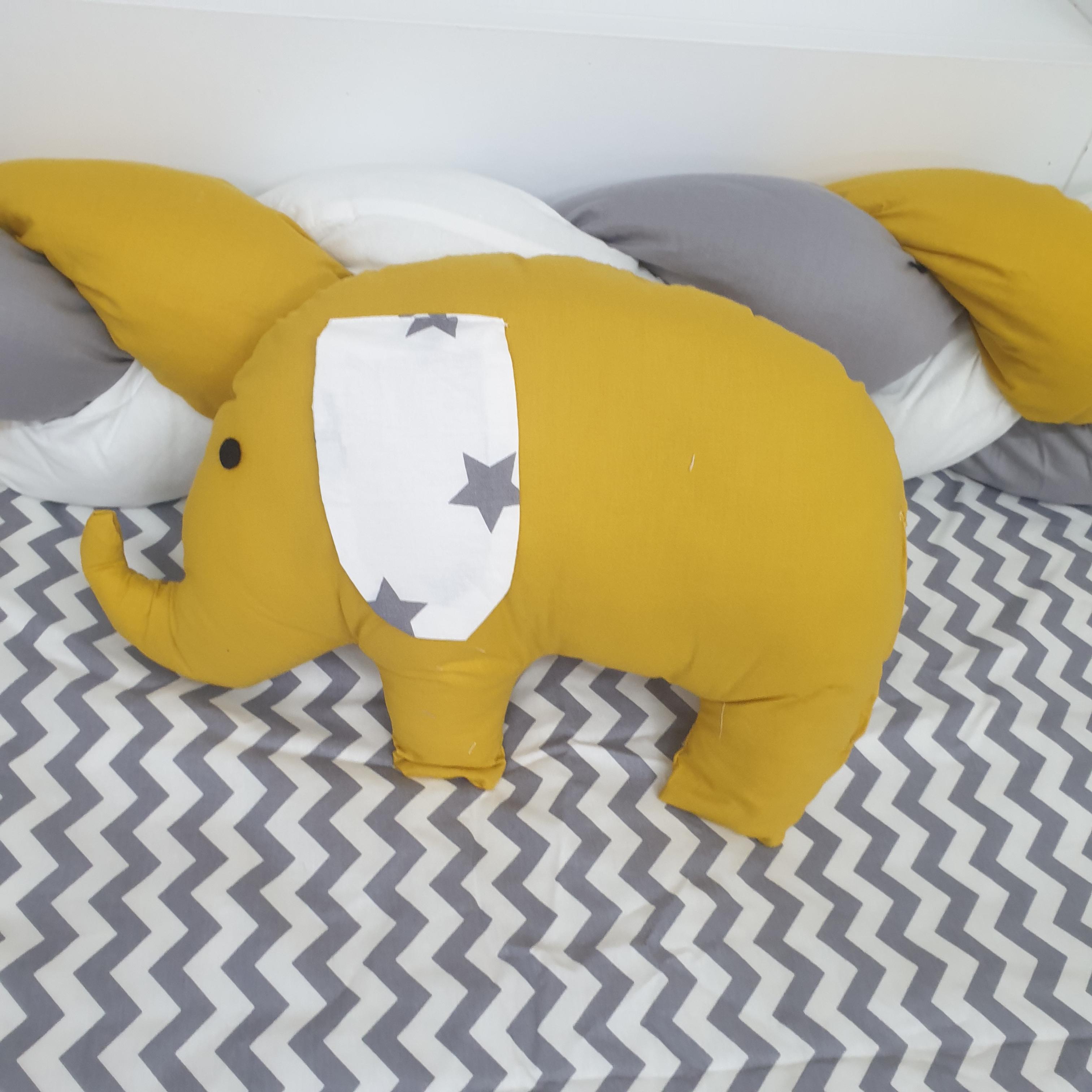 YILDIZLI FİL MODEL LÜX MONTESSORİ UYKU SETİ (HARDAL)